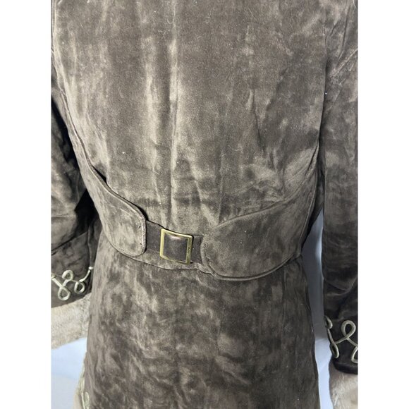Vintage 60/70s ILGWU Faux Fur & Suede Women's Coat With Embroidered Cuffs & Quil - Picture 15 of 16